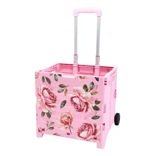 Improved Collapsible Utility Cart, Holds Up to 55 Lbs Foldable Rolling Storage Cart