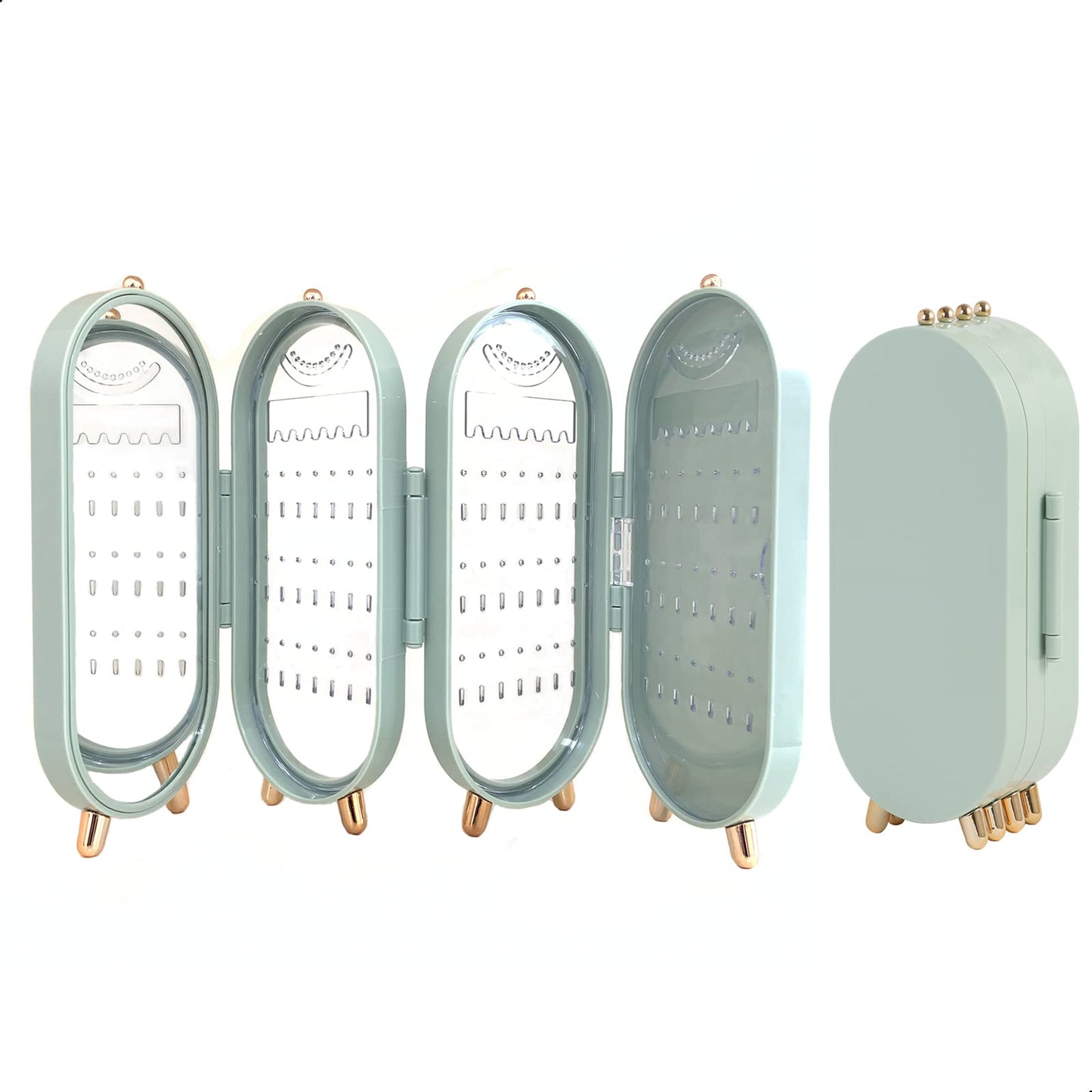 Foldable Jewelry Organizer Box with Mirror