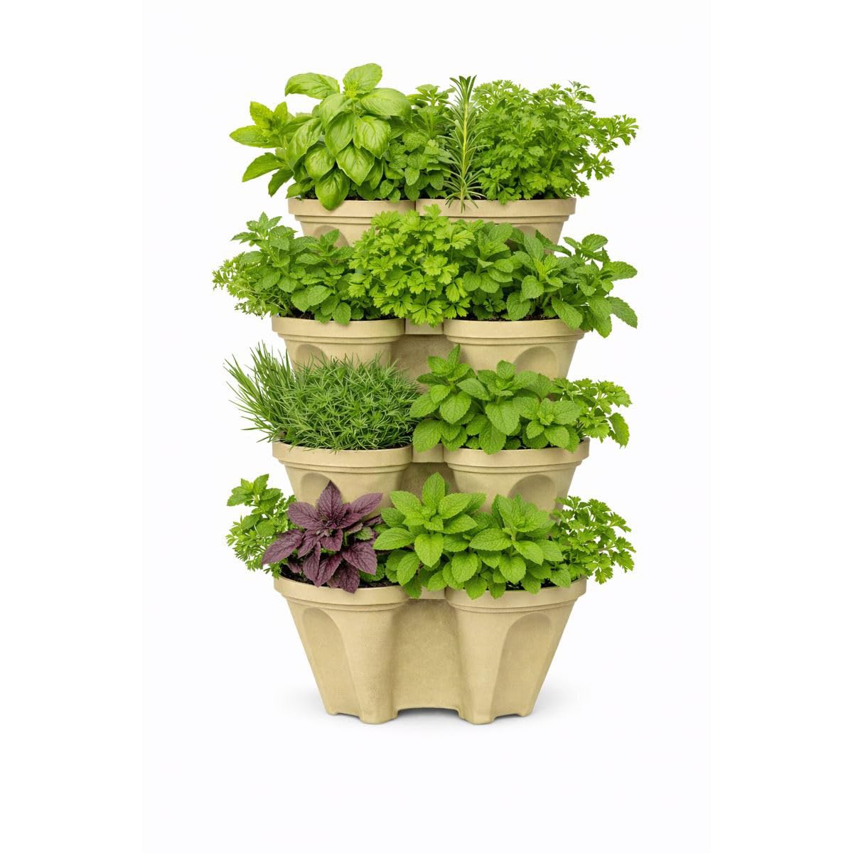 Stackable Vertical Growing System, Large Garden Planter for Strawberries & Herbs, Heavy Duty Design