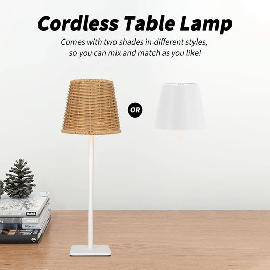 Set of 2 Rechargeable Cordless LED Table Lamps, Waterproof for Patio, Restaurant & Kitchen