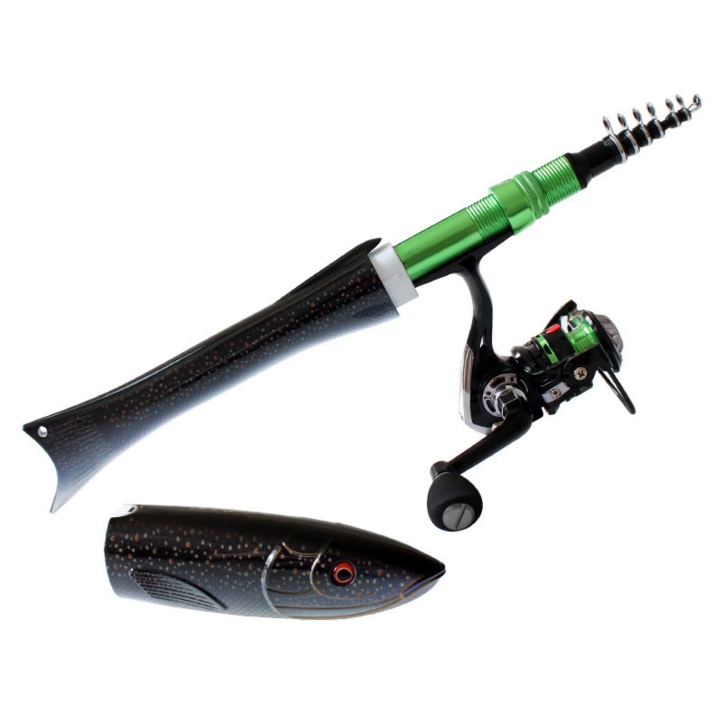 5.2ft Telescopic Carbon Fiber Fishing Rod, Portable Travel Lure Spinning Pole