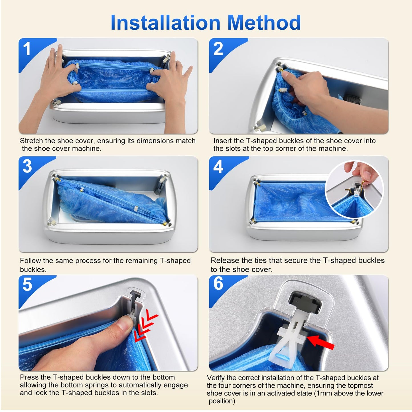 Silver Automatic Shoe Cover Dispenser with 200pcs Disposable Covers