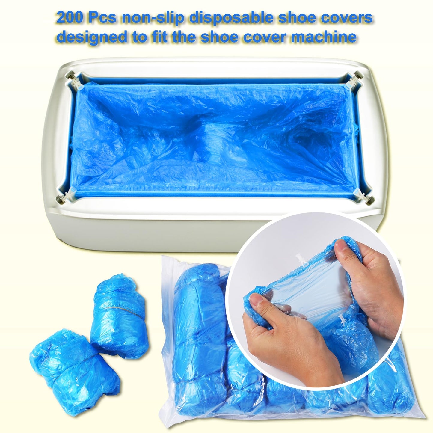 Silver Automatic Shoe Cover Dispenser with 200pcs Disposable Covers