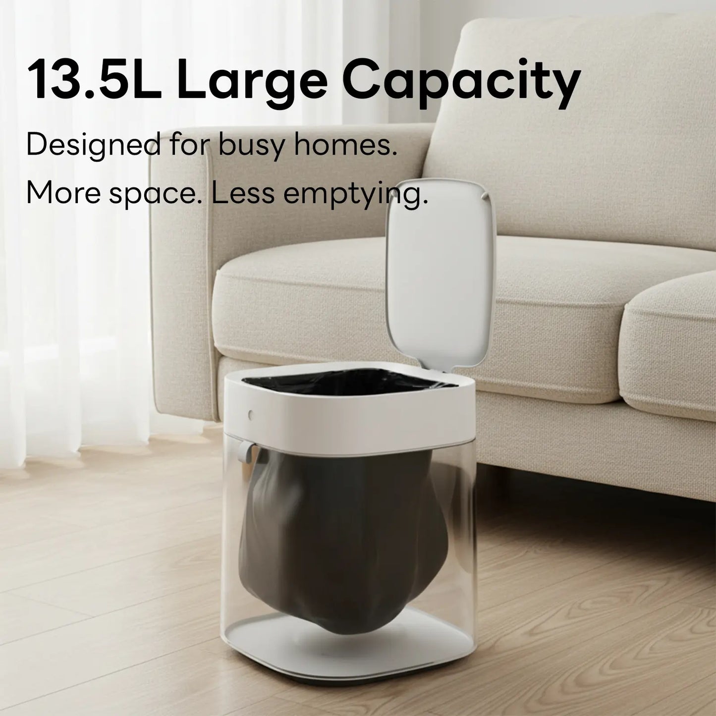 Automatic Sealing Smart Trash Can, Hands-Free Motion Sensor Garbage Bin