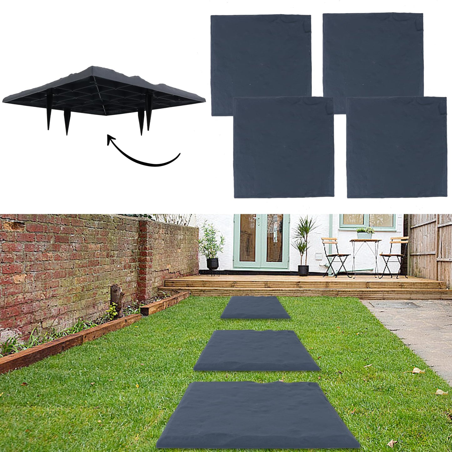 6Pcs Plastic Stepping Stones for Garden Walkway