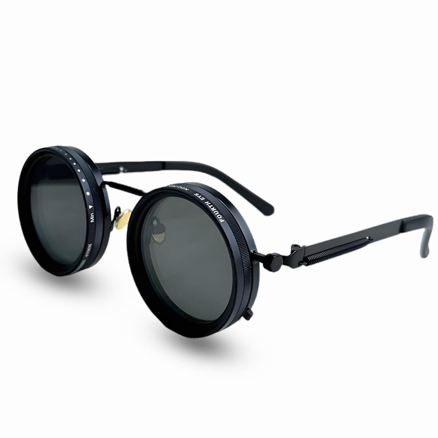 Adjustable Tint Polarized Sunglasses, 1-9 Gears ND Filter Round Eyewear with UV400 Protection for Beach and Outdoor Use