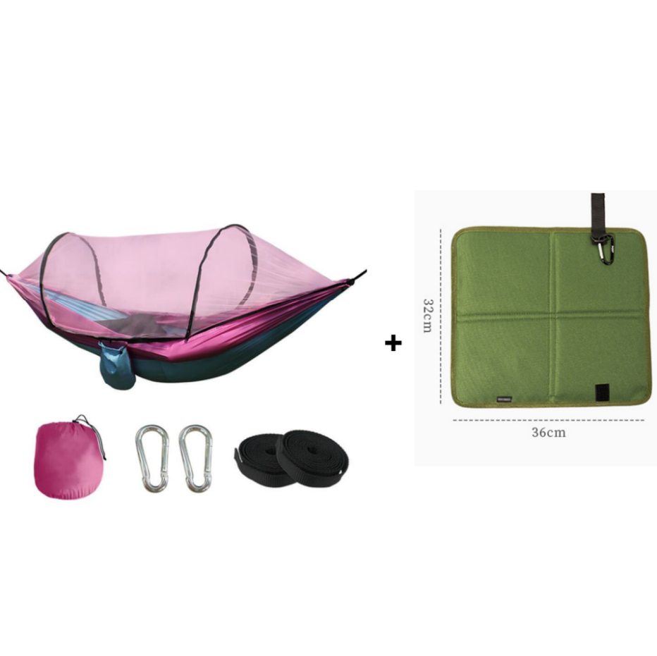 Quick Open Hammock with Mosquito Net, Automatic Setup Camping Hammock