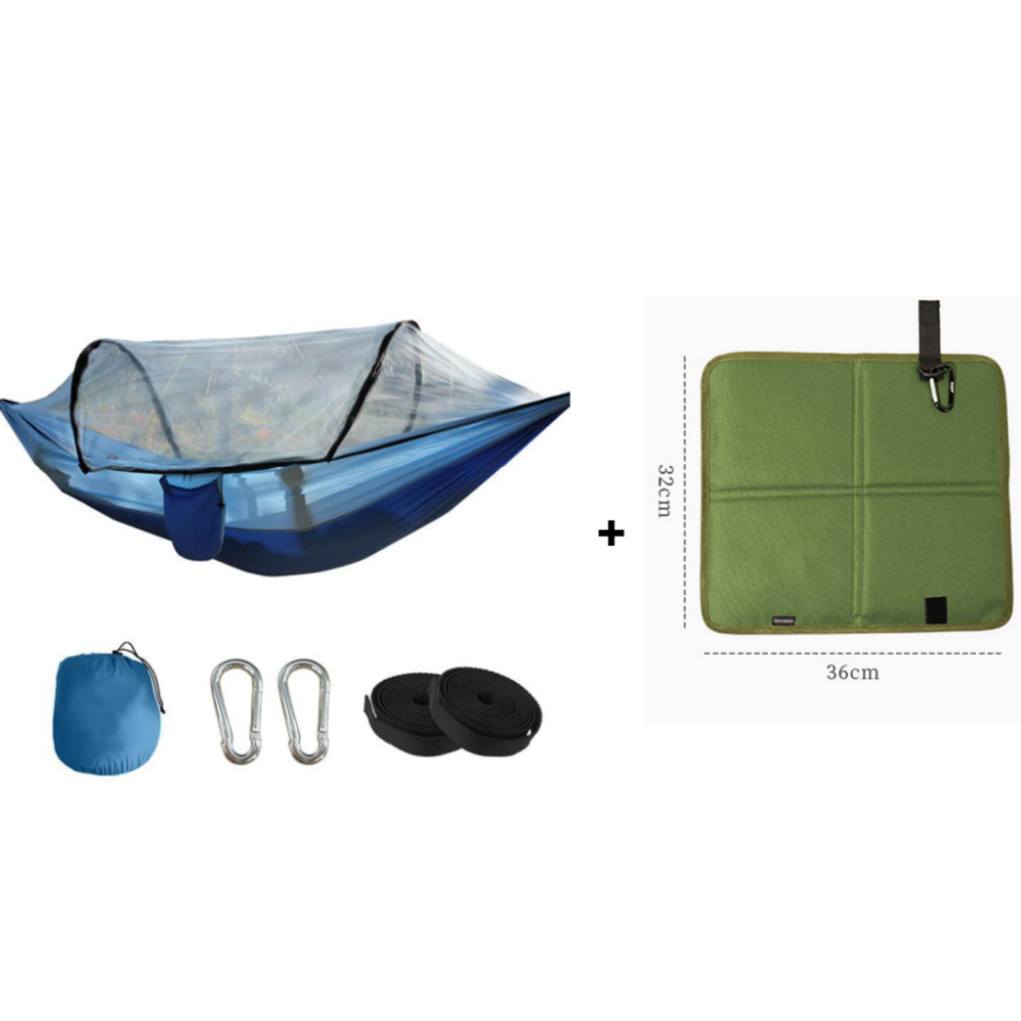 Quick Open Hammock with Mosquito Net, Automatic Setup Camping Hammock