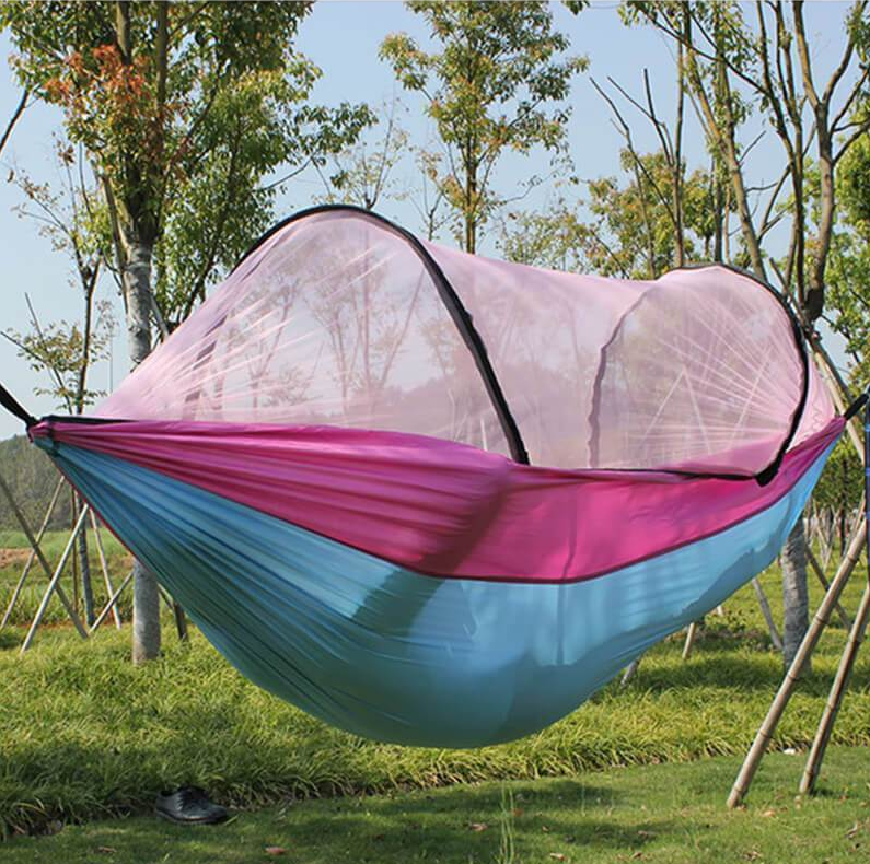 Quick Open Hammock with Mosquito Net, Automatic Setup Camping Hammock