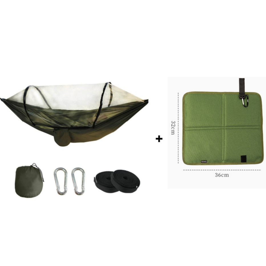 Quick Open Hammock with Mosquito Net, Automatic Setup Camping Hammock