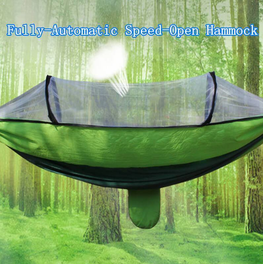 Quick Open Hammock with Mosquito Net, Automatic Setup Camping Hammock