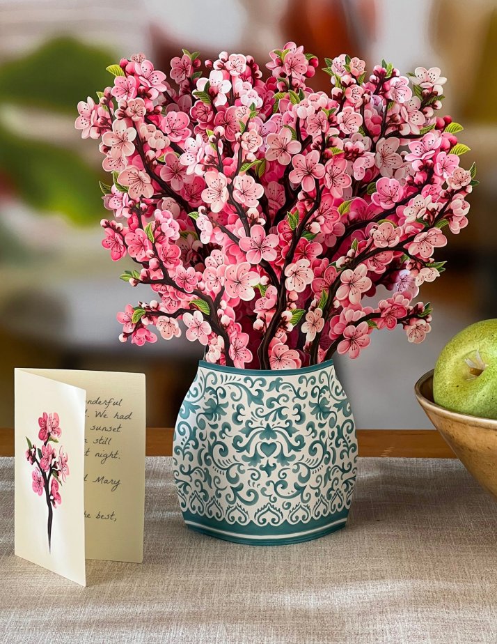 12 Inch 3D Pop Up Cactus Garden Card, Forever Paper Plant Greeting Card with Note Card & Envelope for Gifting
