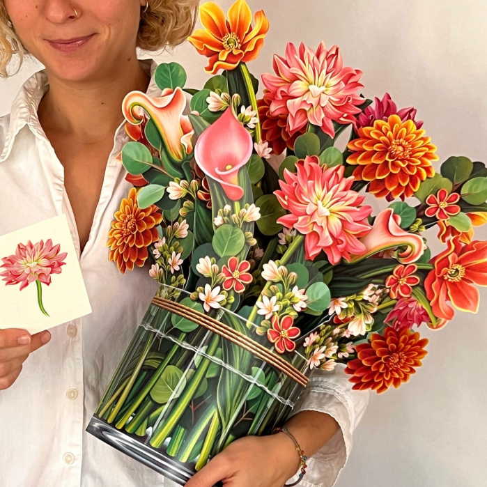 12 Inch 3D Pop Up Cactus Garden Card, Forever Paper Plant Greeting Card with Note Card & Envelope for Gifting