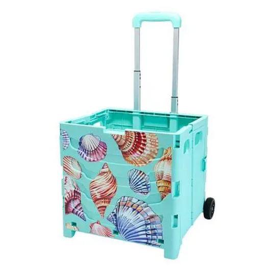 Improved Collapsible Utility Cart, Holds Up to 55 Lbs Foldable Rolling Storage Cart