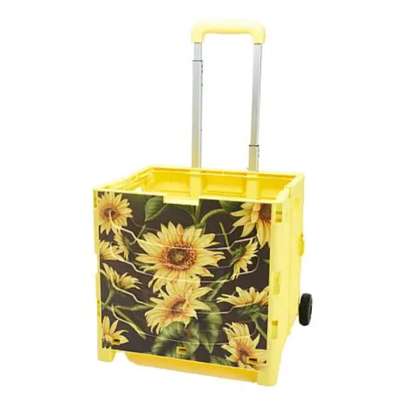 Improved Collapsible Utility Cart, Holds Up to 55 Lbs Foldable Rolling Storage Cart