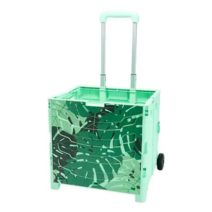 Improved Collapsible Utility Cart, Holds Up to 55 Lbs Foldable Rolling Storage Cart