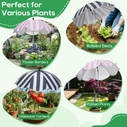 Adjustable Plant Sun Shade Umbrellas, 6 Pack Garden Covers for Potted Plants & Flowers