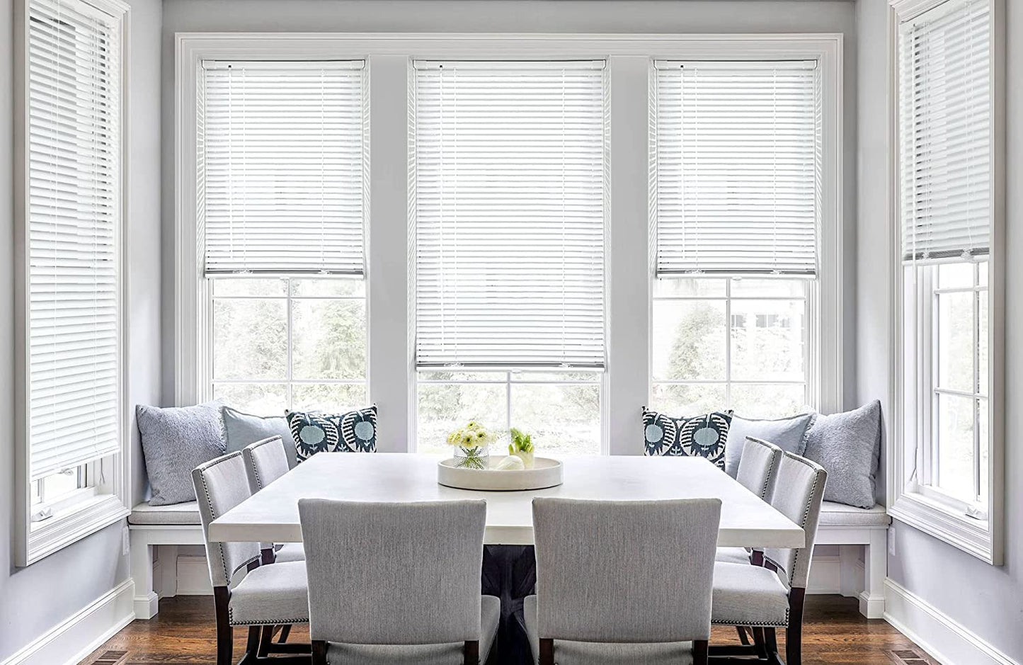 No Drill Cordless 1" Aluminum Mini Blinds, Light Filtering Horizontal Window Shades 21"W×48"H