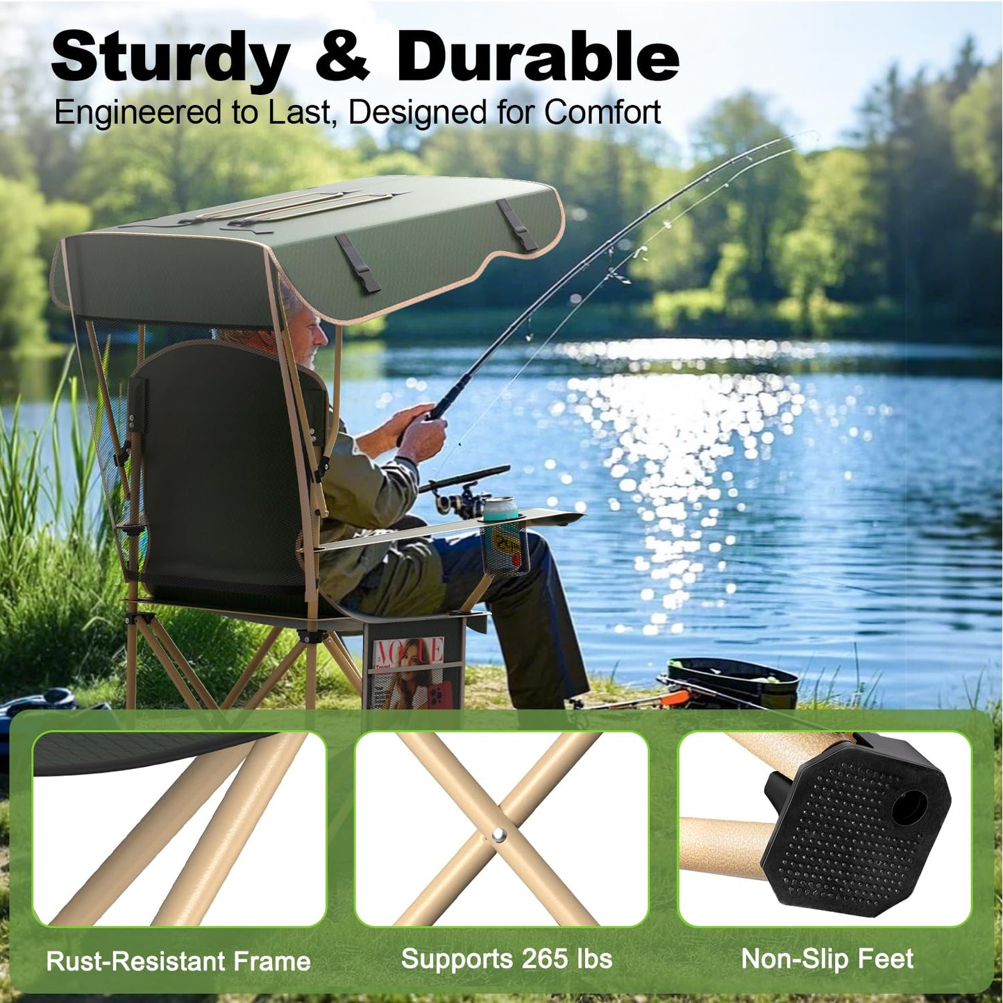 Portable Camping Chair with Canopy
