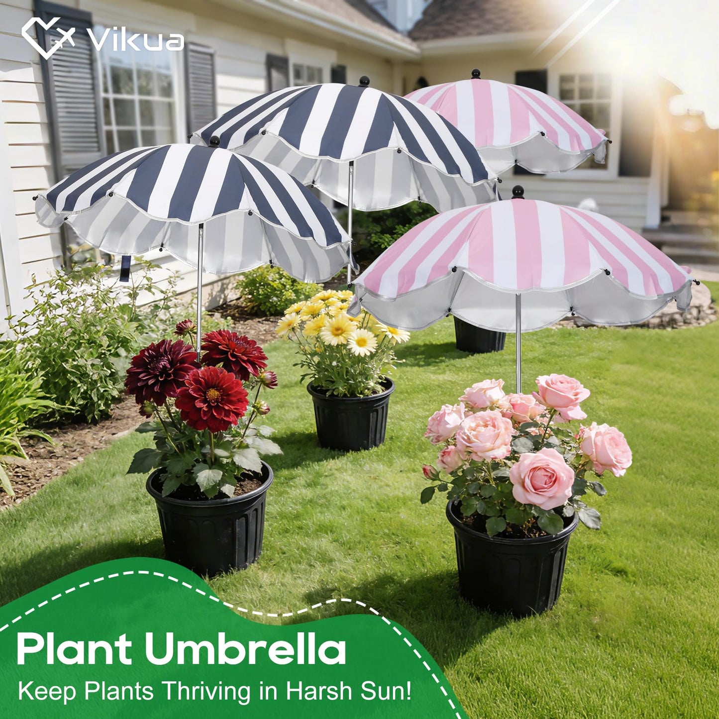 Adjustable Plant Sun Shade Umbrellas, 6 Pack Garden Covers for Potted Plants & Flowers