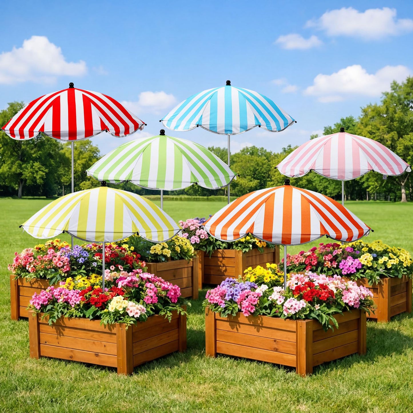 Adjustable Plant Sun Shade Umbrellas, 6 Pack Garden Covers for Potted Plants & Flowers
