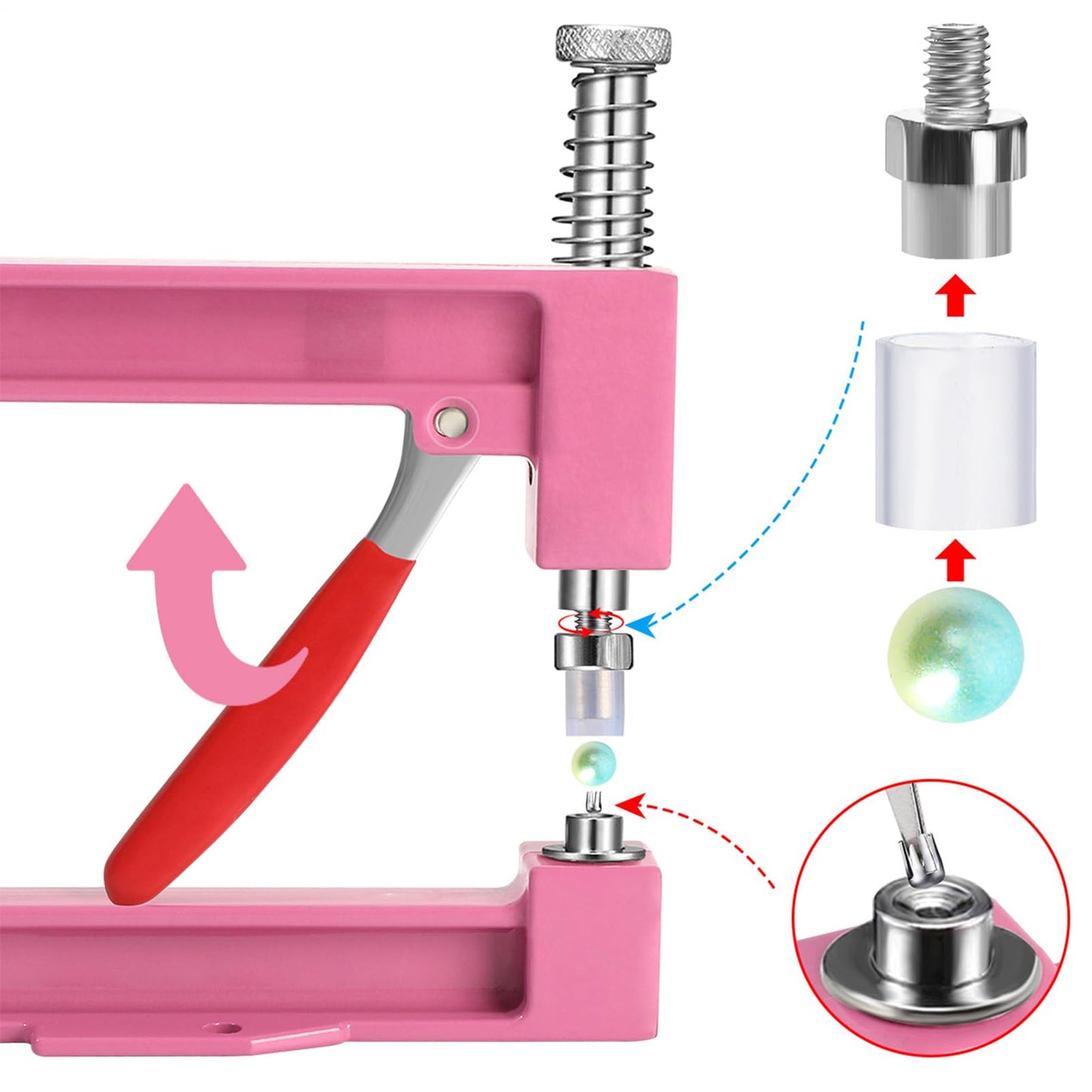 Manual Bead & Rhinestone Setting Tool, Portable Fastener Press for DIY Jewelry, Garment and Wedding Accessory Making