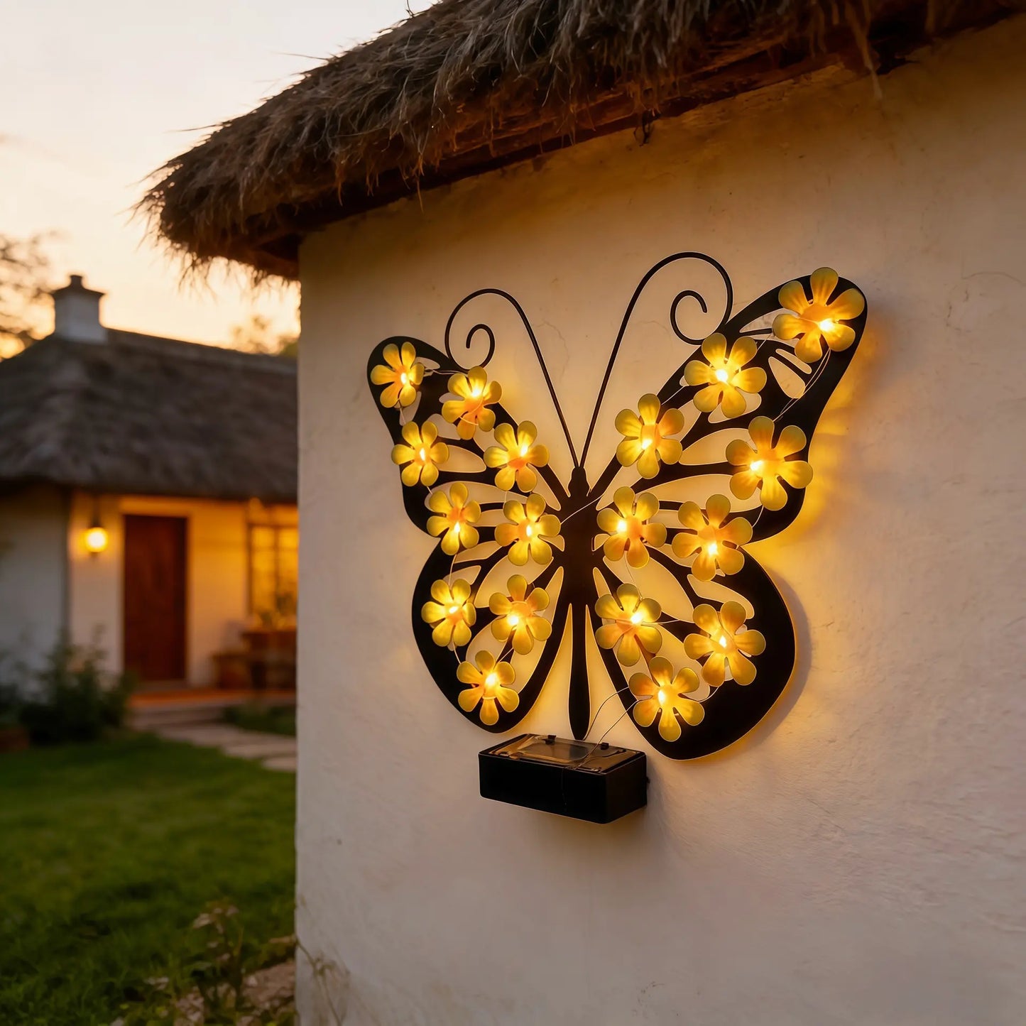 Solar-Powered Butterfly Light, Waterproof Outdoor LED Garden Wall Decor