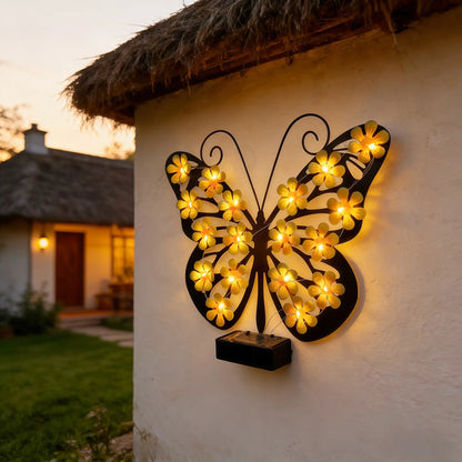 Solar-Powered Butterfly Light, Waterproof Outdoor LED Garden Wall Decor