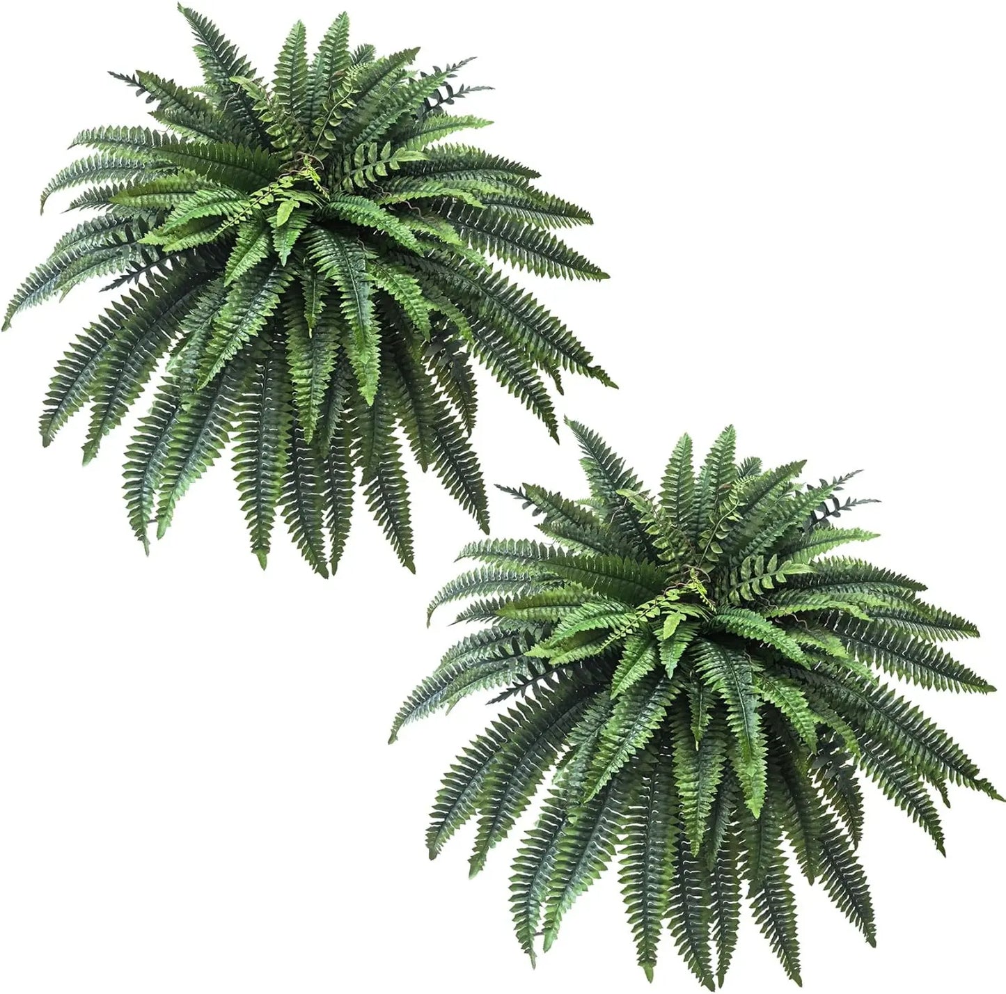 2Pcs Artificial Boston Fern Plant, 48 Inch Faux Greenery with 55 Branches for Indoor Outdoor Home Decor