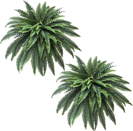 2Pcs Artificial Boston Fern Plant, 48 Inch Faux Greenery with 55 Branches for Indoor Outdoor Home Decor