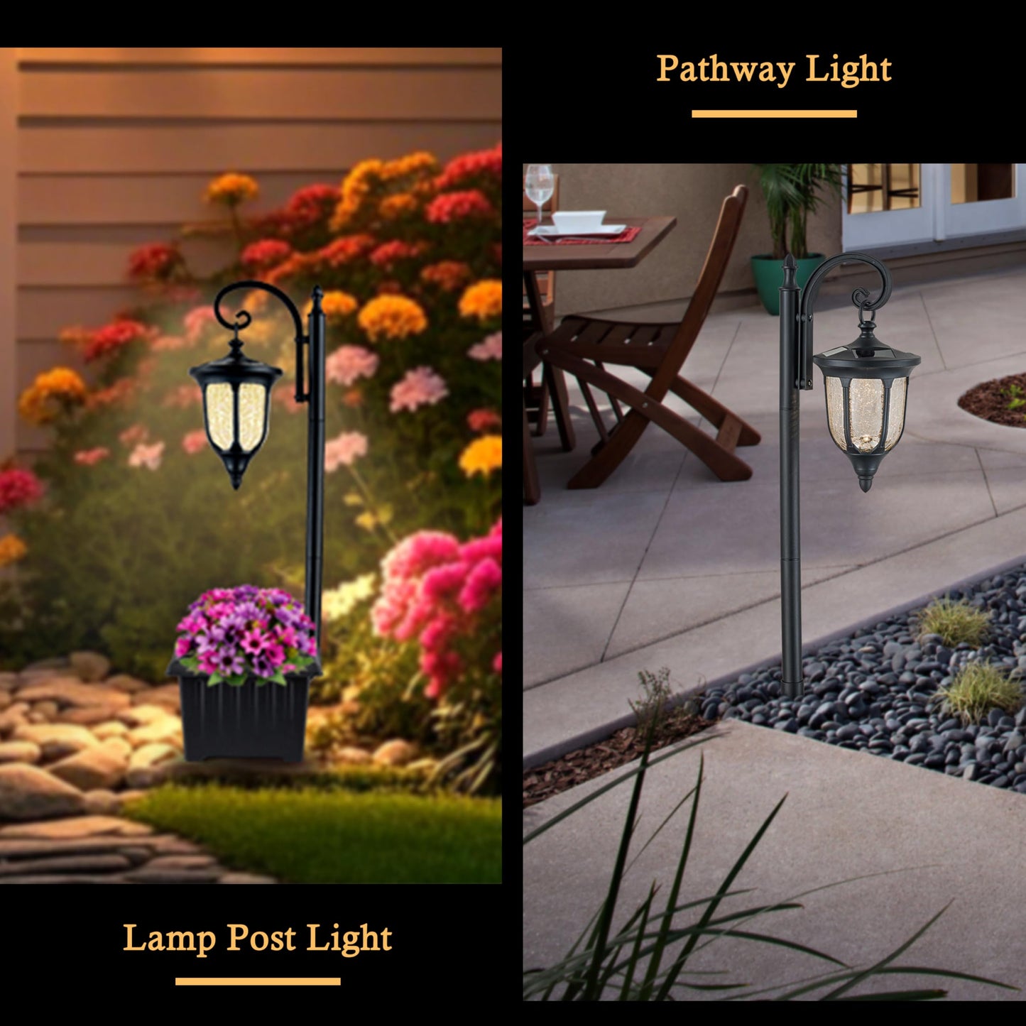 2-in-1 Solar Lamp Post Light with Planter, Mosaic Glass Outdoor Light