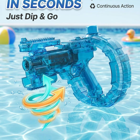 Black Automatic Electric Water Gun with LED Light, Rechargeable Large Capacity Long Range Water Blaster for Adult Pool Beach Summer Water Fight