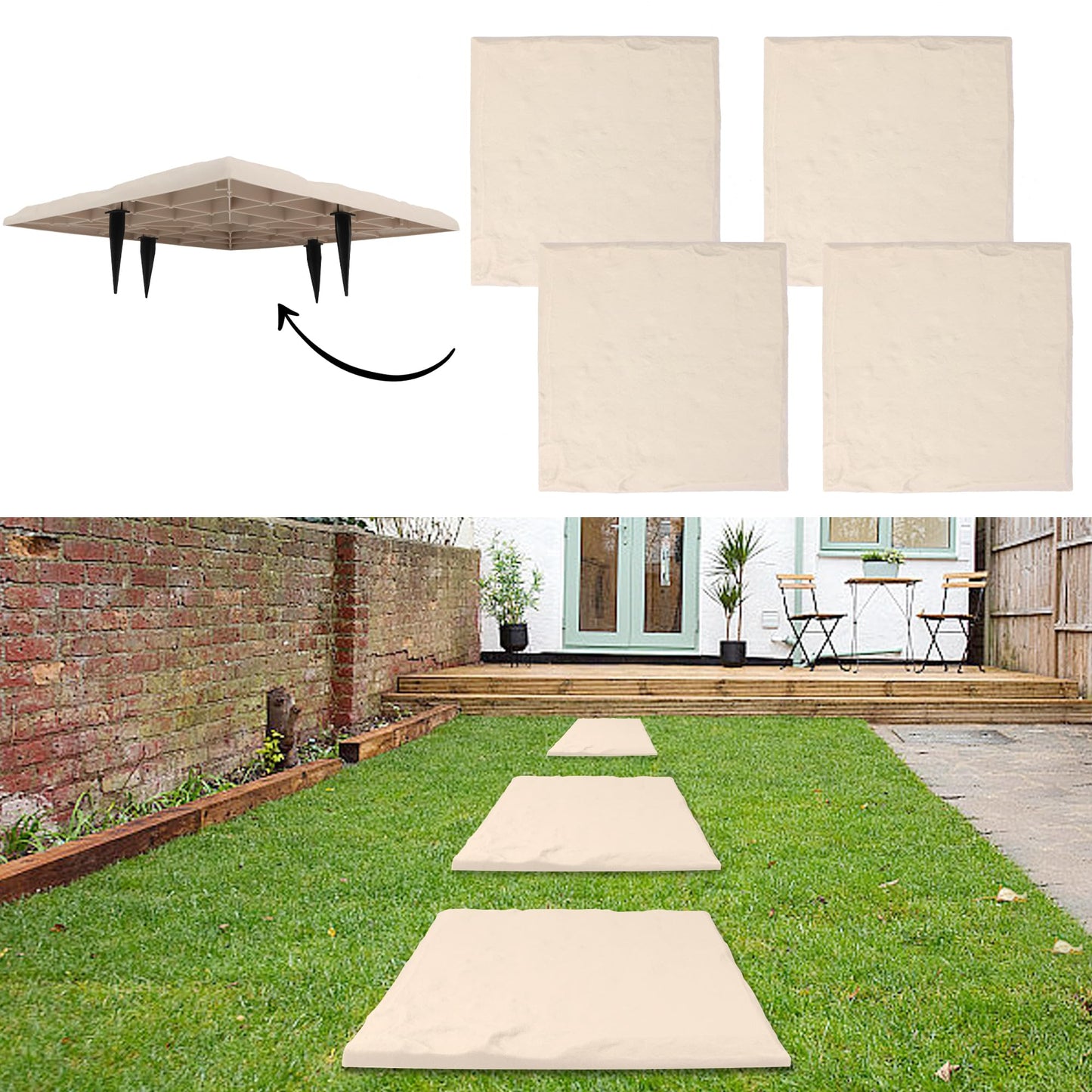 6Pcs Plastic Stepping Stones for Garden Walkway
