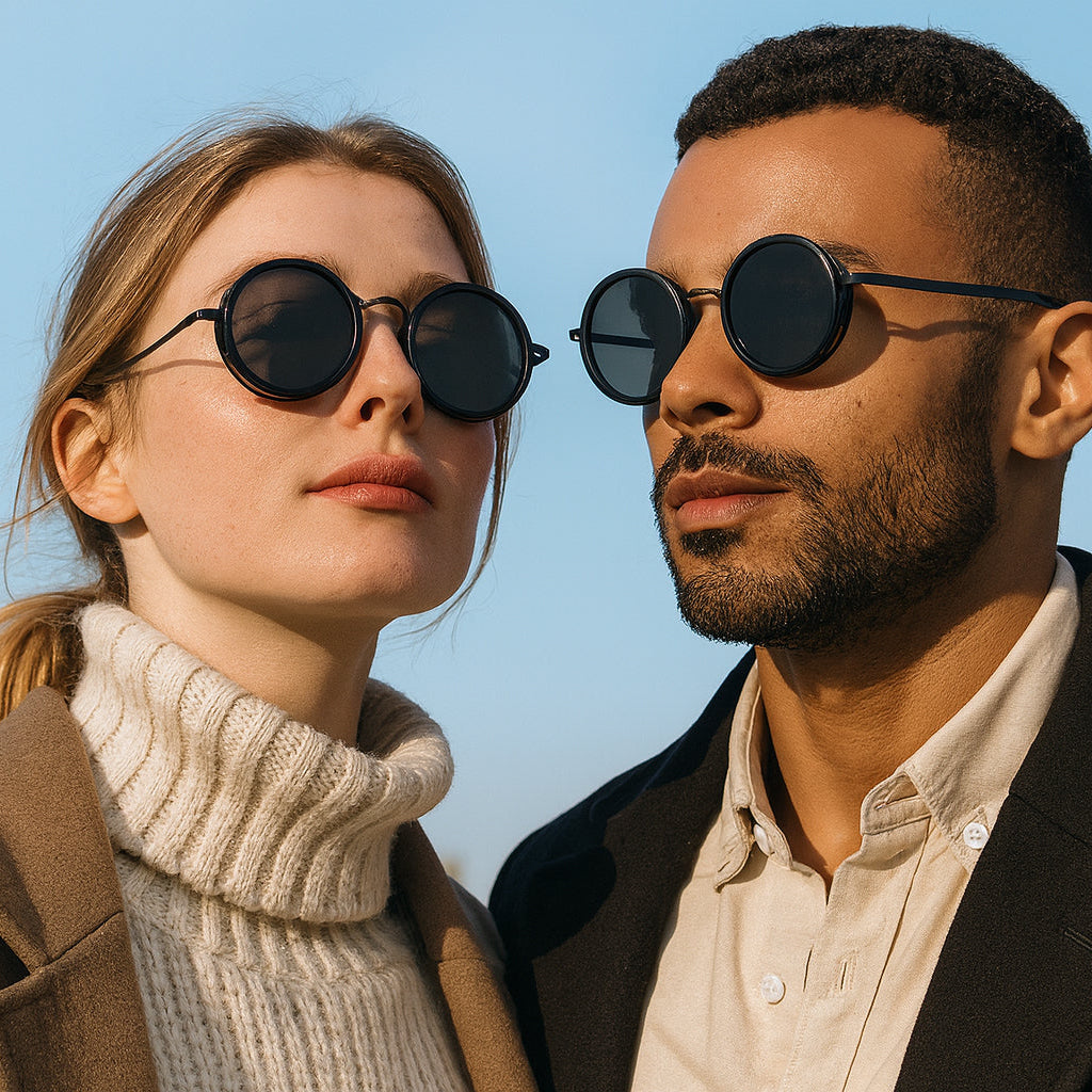Adjustable Tint Polarized Sunglasses, 1-9 Gears ND Filter Round Eyewear with UV400 Protection for Beach and Outdoor Use