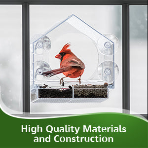 Transparent Acrylic Window Bird Feeder, Weatherproof Suction Cup Birdhouse for Outdoor Bird Watching, Easy to Clean