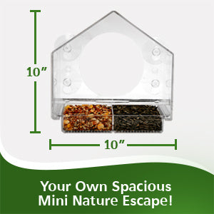 Transparent Acrylic Window Bird Feeder, Weatherproof Suction Cup Birdhouse for Outdoor Bird Watching, Easy to Clean