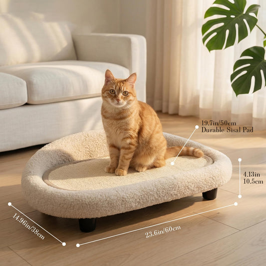 Cat Sisal Scratcher Bed with Refill Pad