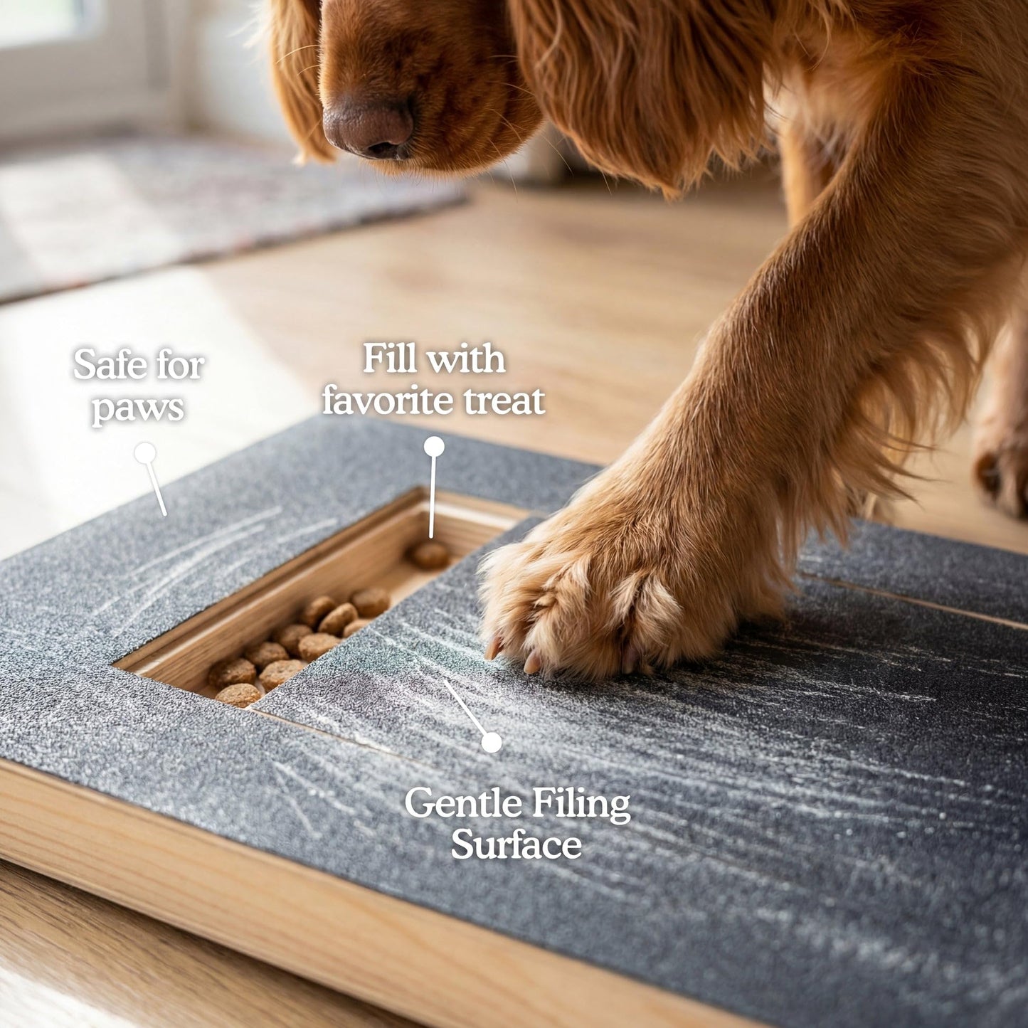 Dog Nail Scratch Board with Treat Box