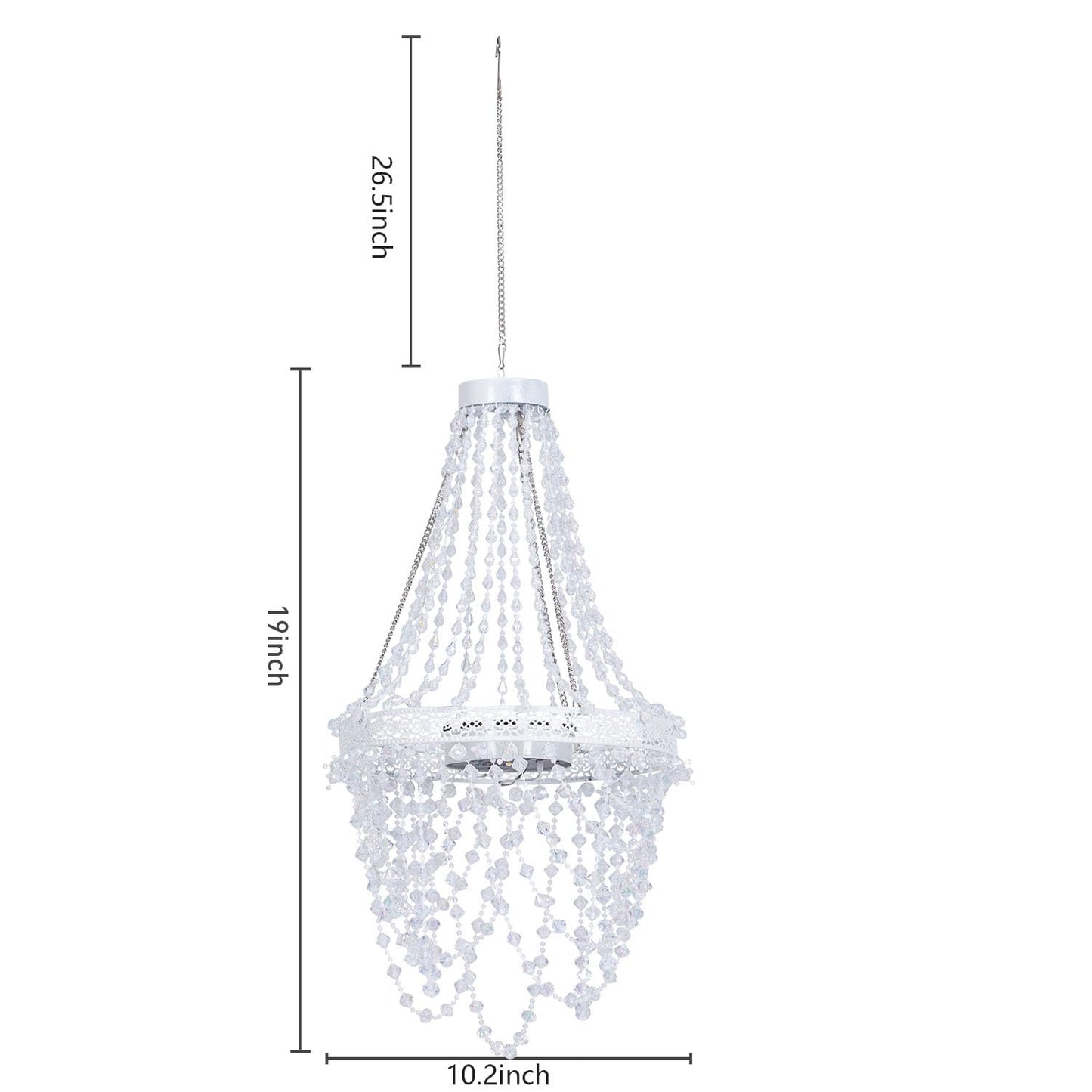 Solar Hanging Crystal Chandelier, Waterproof 54 LED Outdoor Light for Garden, Wedding & Parties