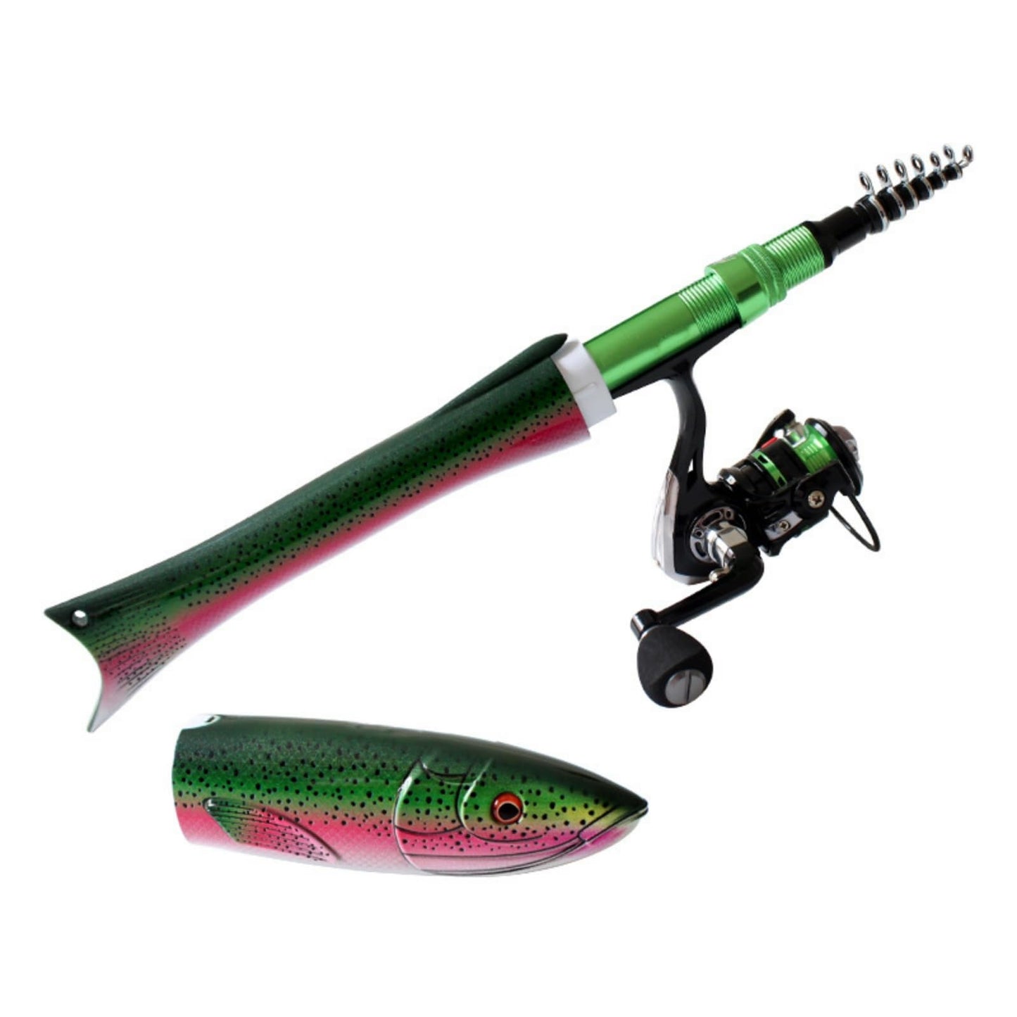 5.2ft Telescopic Carbon Fiber Fishing Rod, Portable Travel Lure Spinning Pole