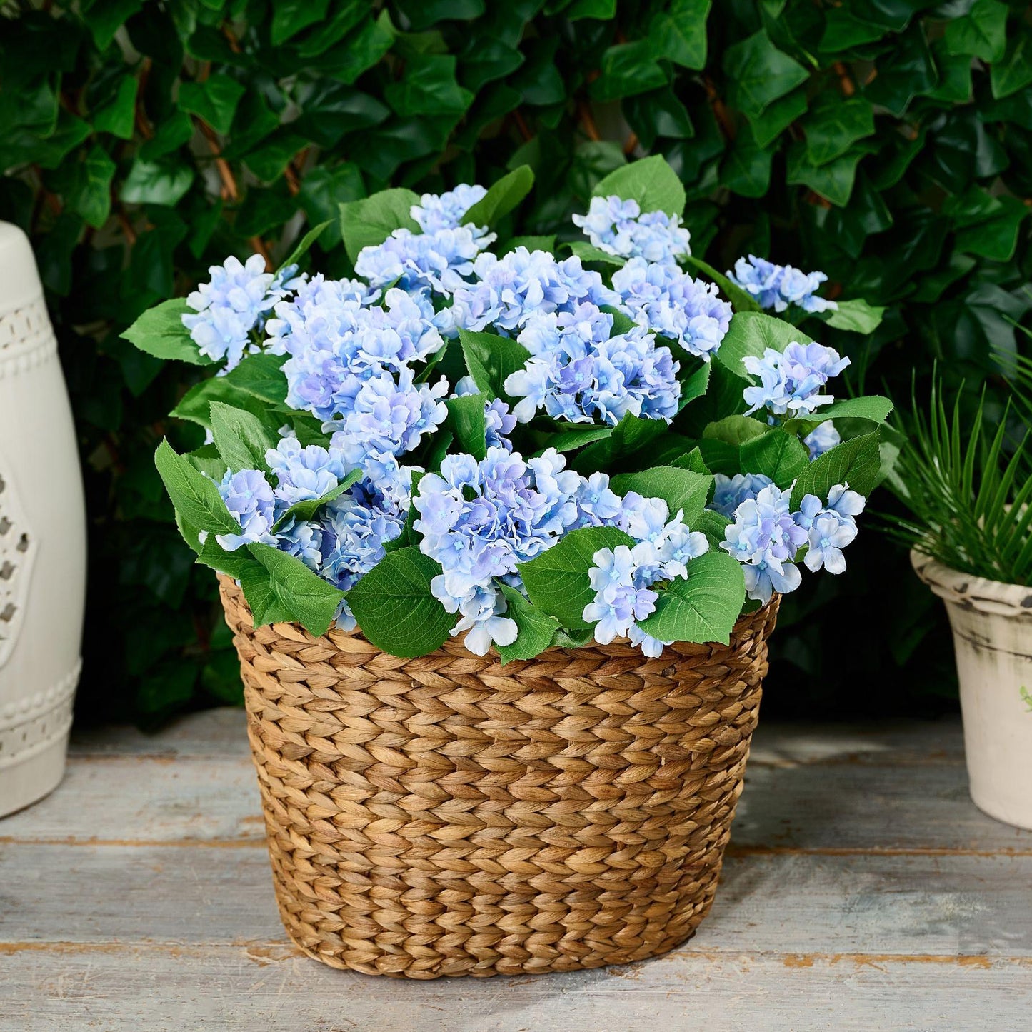 Indoor/Outdoor Hydrangea Urn Filler, Artificial Floral Arrangement