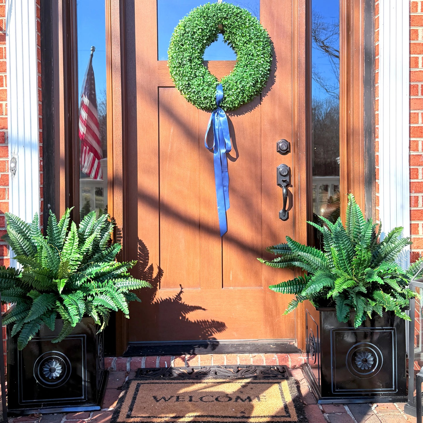 2Pcs Artificial Boston Fern Plant, 48 Inch Faux Greenery with 55 Branches for Indoor Outdoor Home Decor