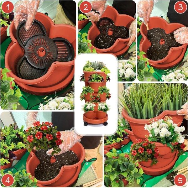 Stackable Vertical Planter with Wheels