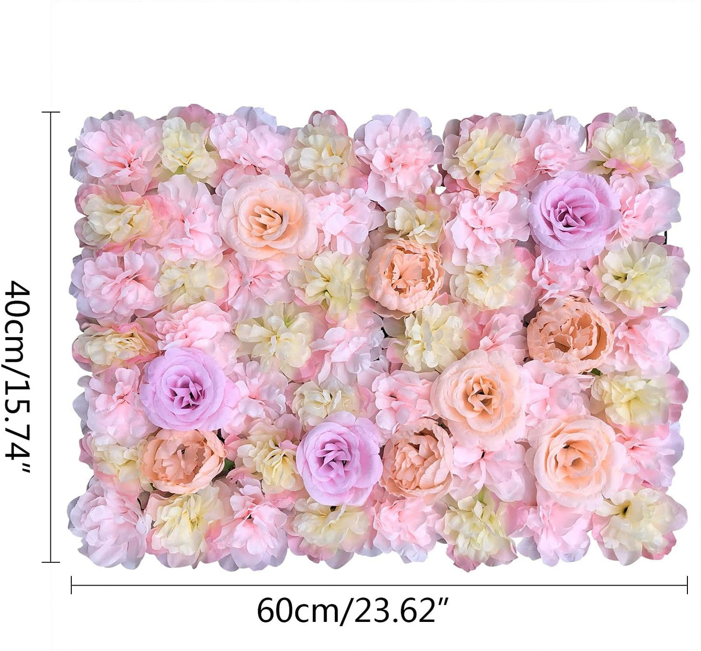 Artificial Flower Wall Panels,Silk Flower Mat for Outdoor Fence Privacy Screen & Indoor Wall Decor