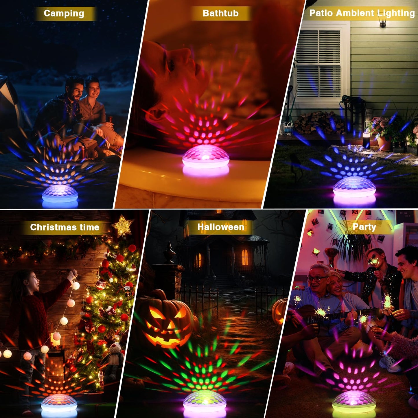 4 Pack IP68 Waterproof Remote Floating Pool & Pond Lights