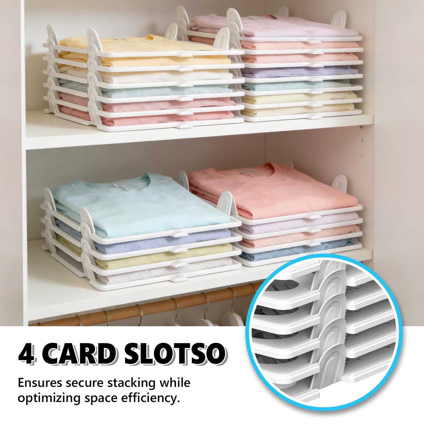 10Pc Stackable Closet Organizer & T-Shirt Folder Board Bundle