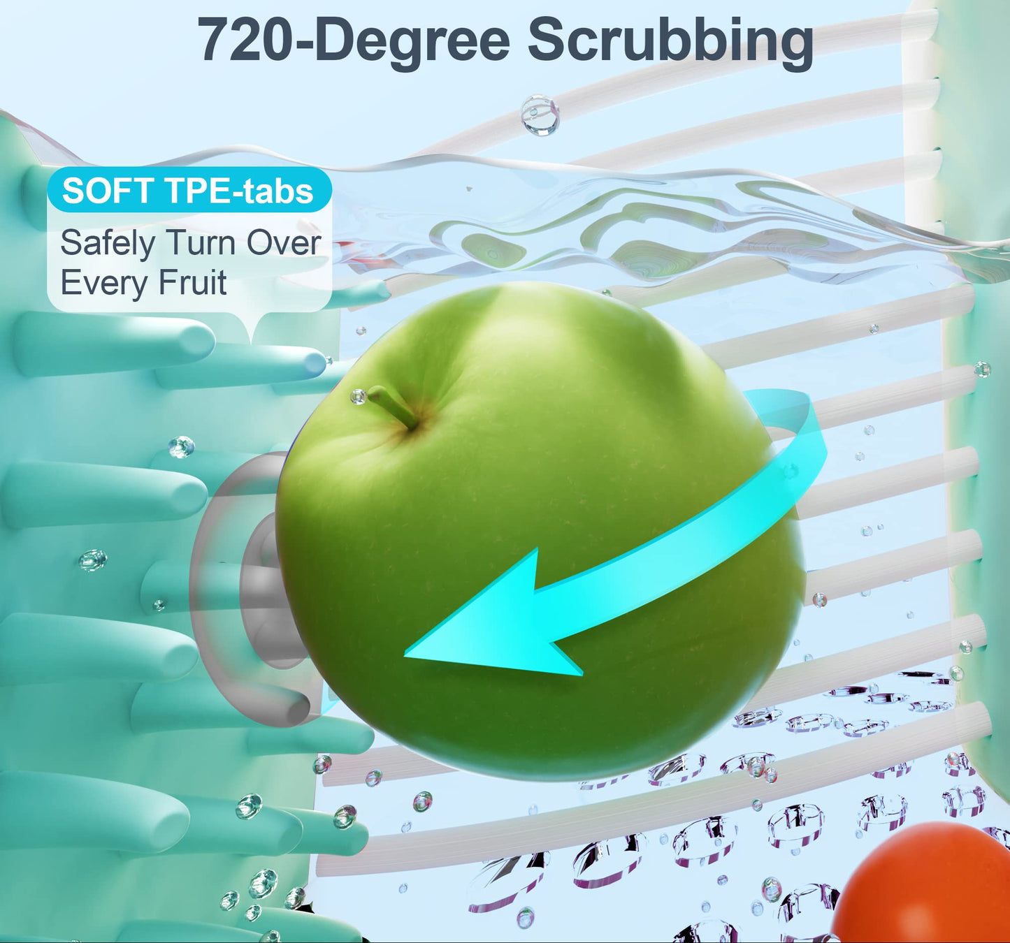 Multifunctional Fruit Washer Spinner Bowl, Portable Vegetable Cleaning Scrubber for Home Kitchen