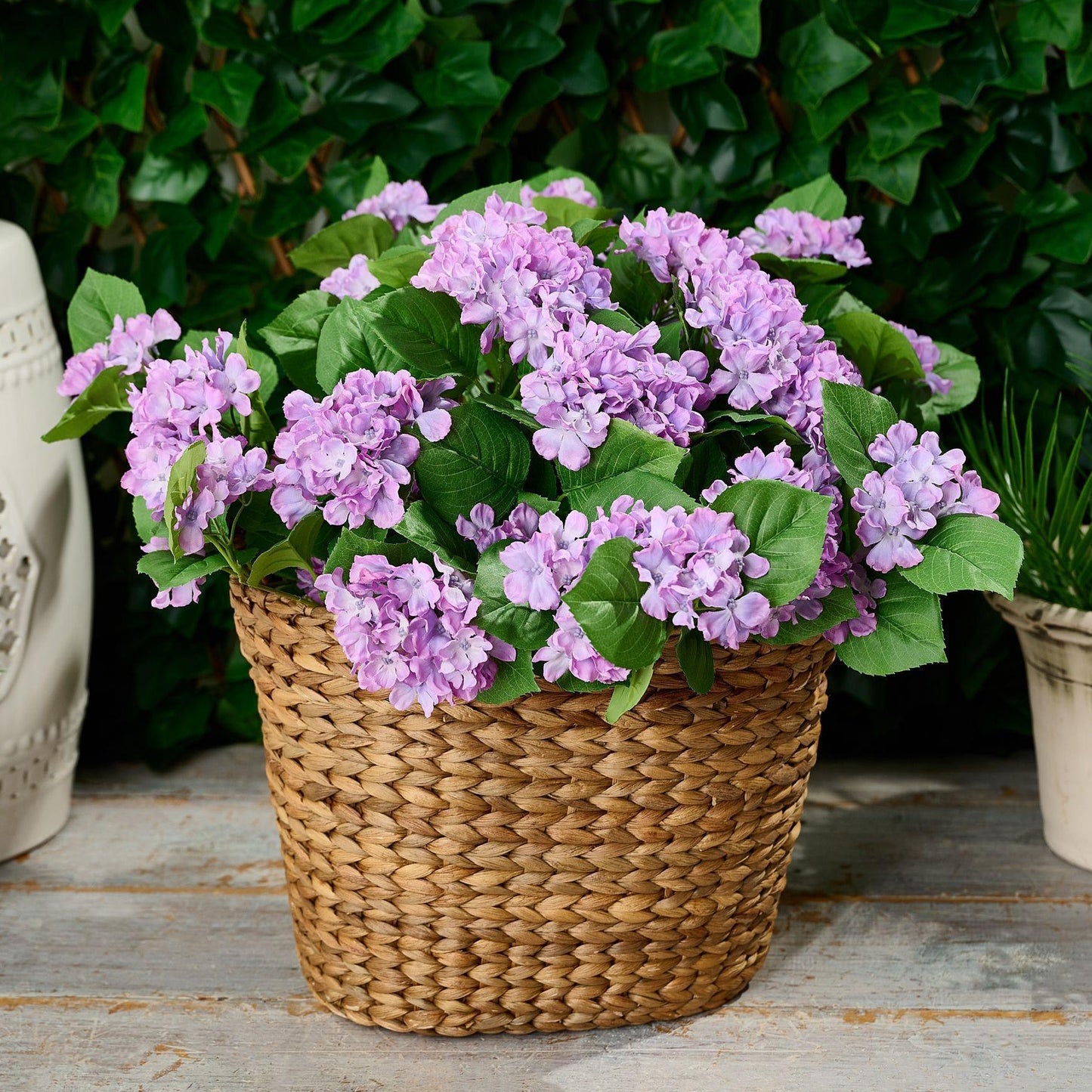 Indoor/Outdoor Hydrangea Urn Filler, Artificial Floral Arrangement