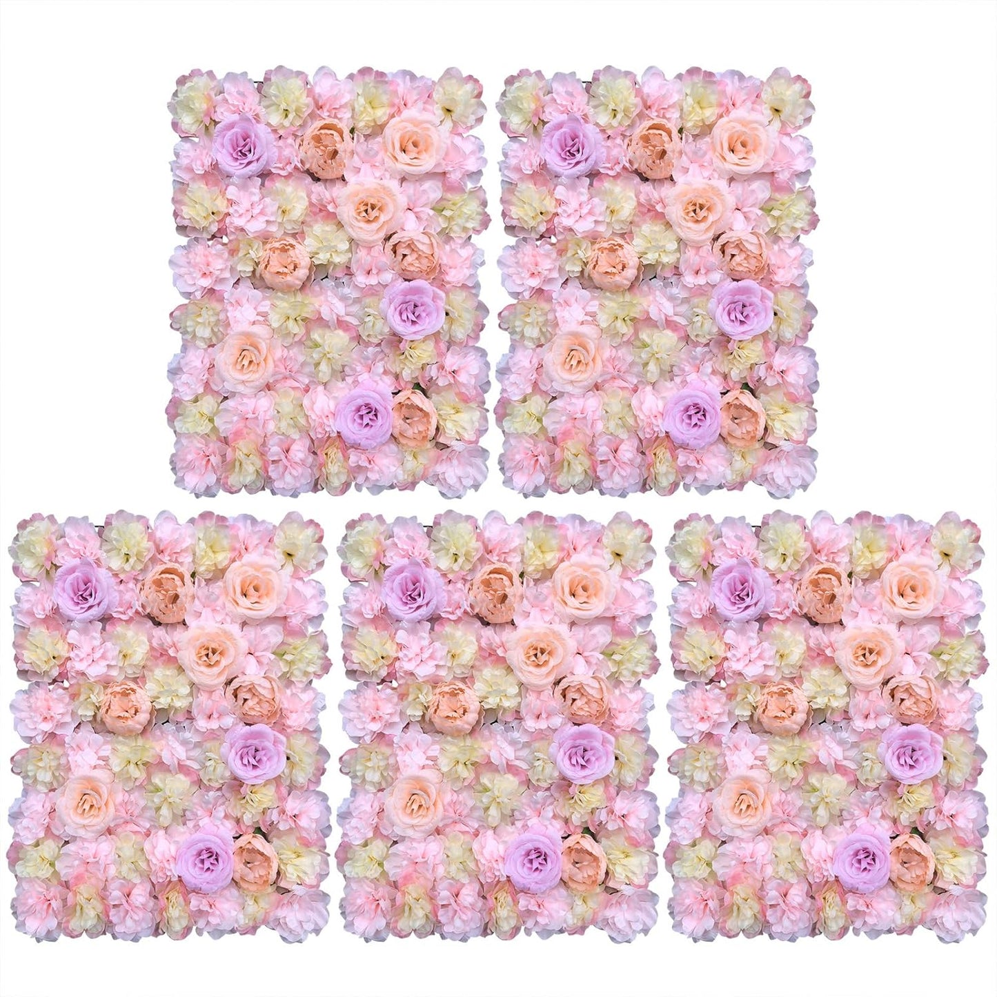 Artificial Flower Wall Panels,Silk Flower Mat for Outdoor Fence Privacy Screen & Indoor Wall Decor