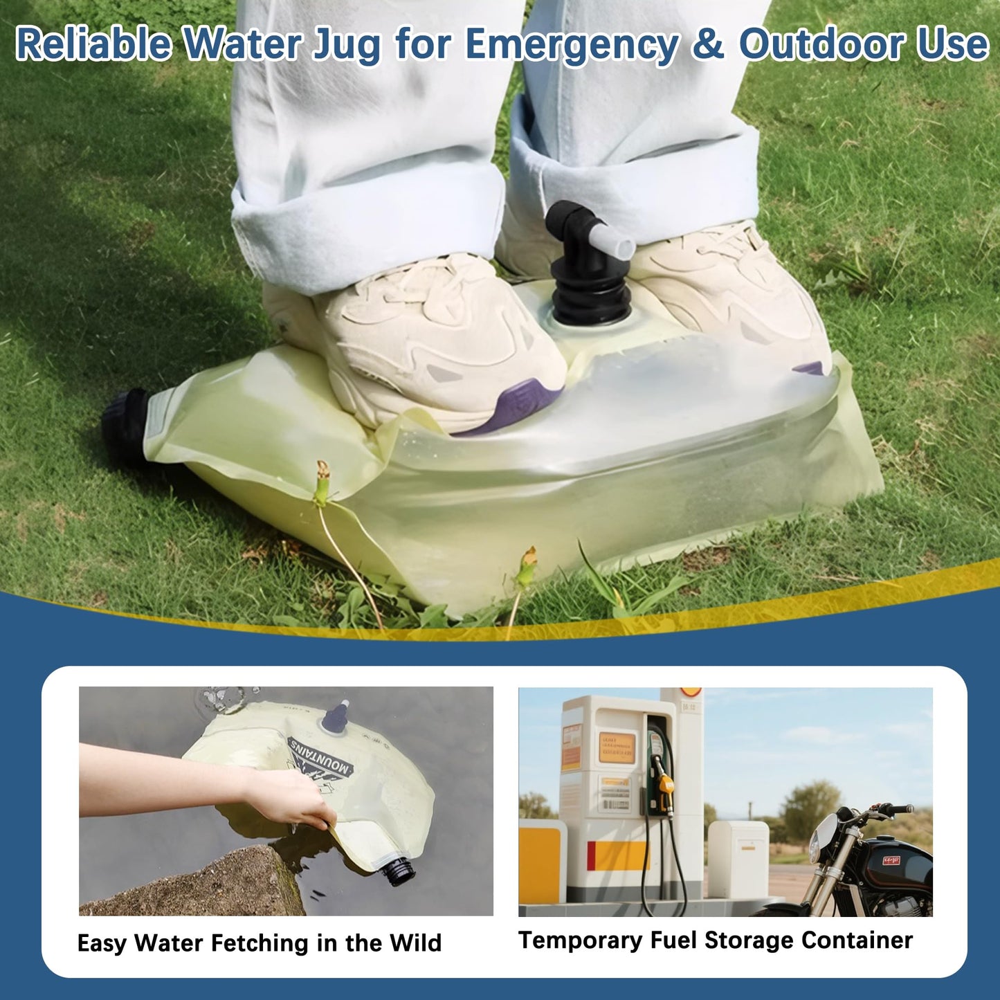 Collapsible Water Jug with Spigot, BPA-Free Portable Water Bags for Camping